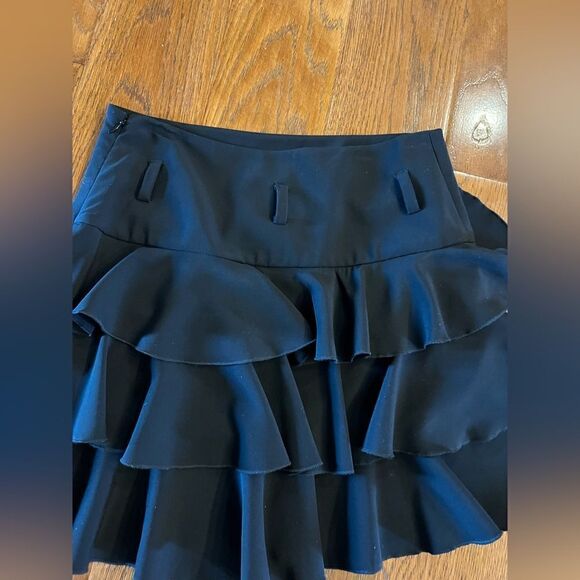 Express Design Studio black tiered mini skirt size 00 - Picture 5 of 8